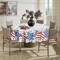 70×70 Inch Round 4th of July Tablecloth – Patriotic Eucalyptus Star Design for Independence Day, Memorial Day, Party, Picnic, and Dinner Decor